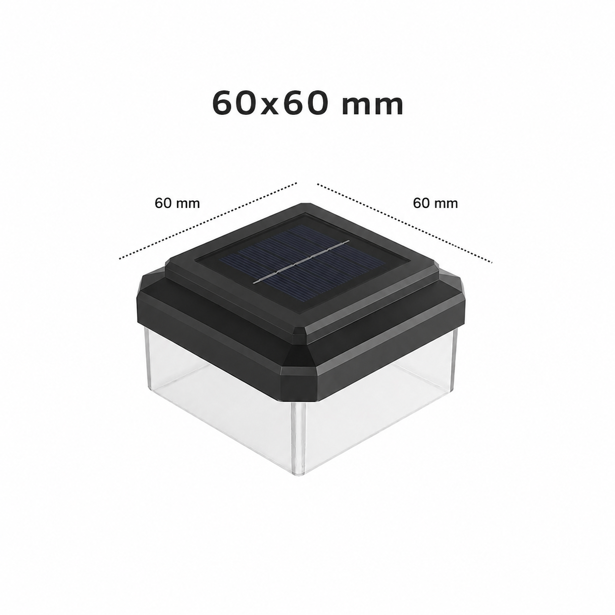 Solarna LED luč za ograjo 60x60 mm | Vodoodporna & Varčna