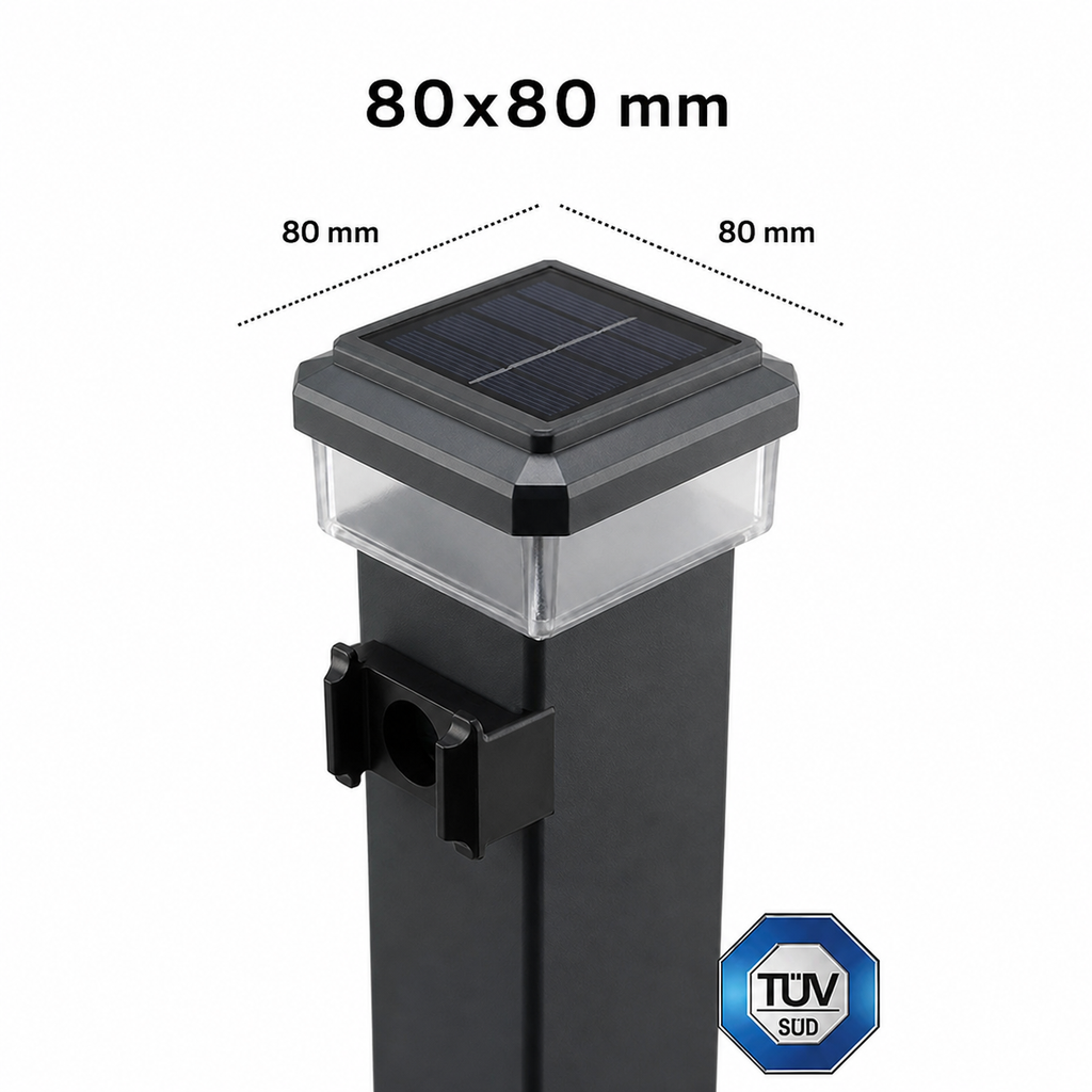 Solarna LED luč za ograjo 80x80 mm | Vodoodporna & Varčna