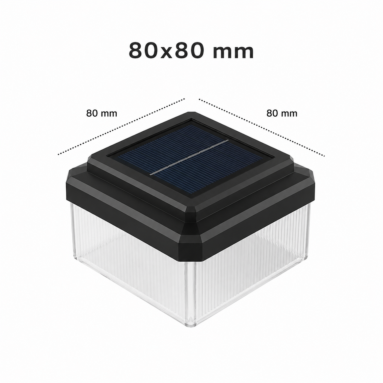Solarna LED luč za ograjo 80x80 mm | Vodoodporna & Varčna